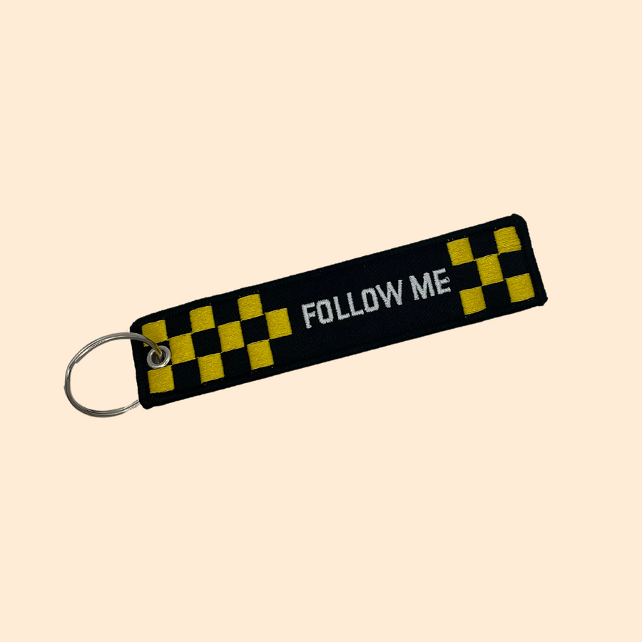 🔑 Flame Key Ring - Follow Me Black/Yellow